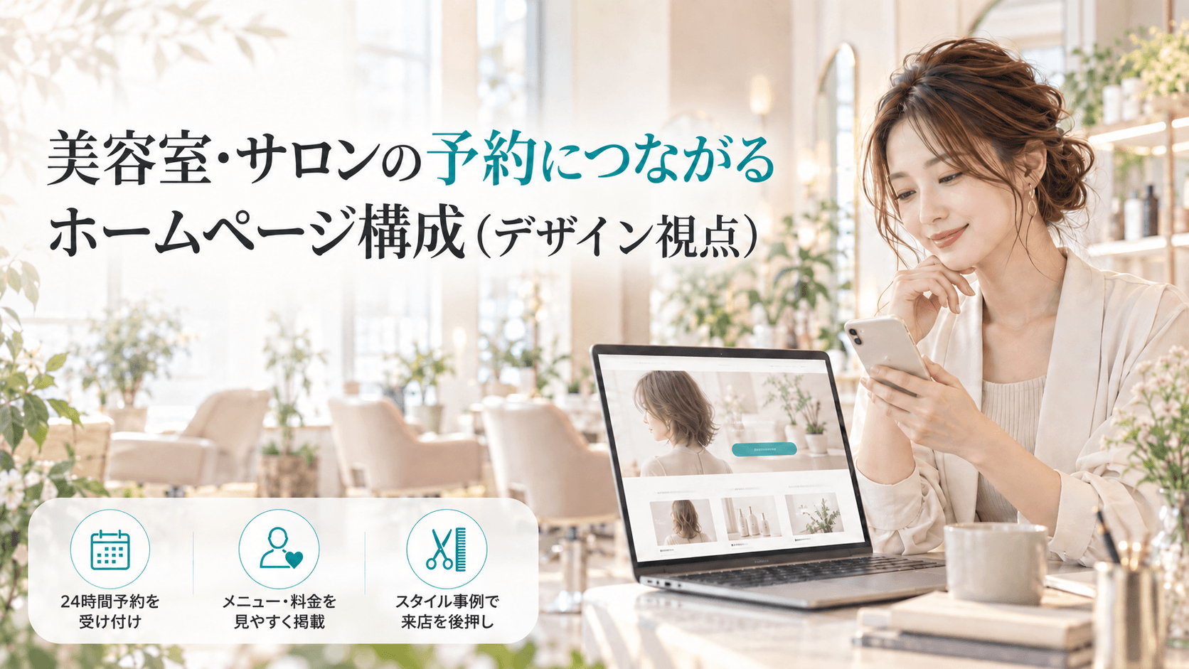 美容室・サロンの予約につながるホームページ構成|デザイン視点で見る導線の作り方